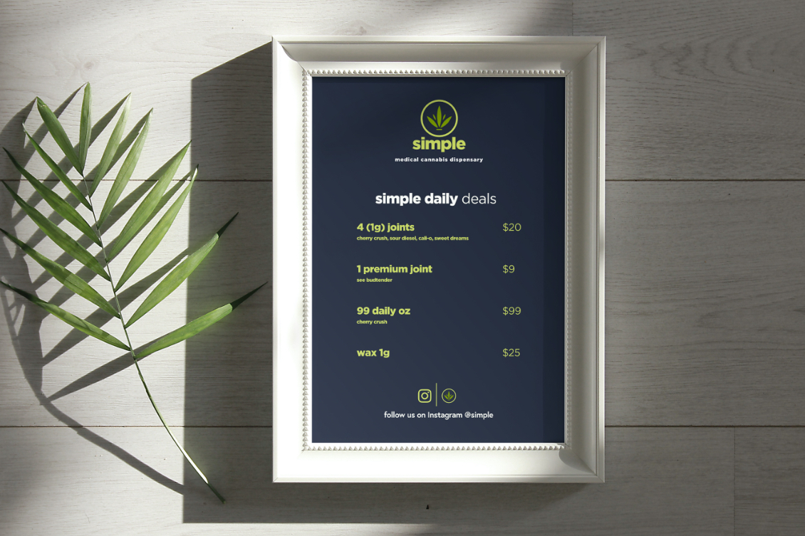 Simple Cannabis Menu Design